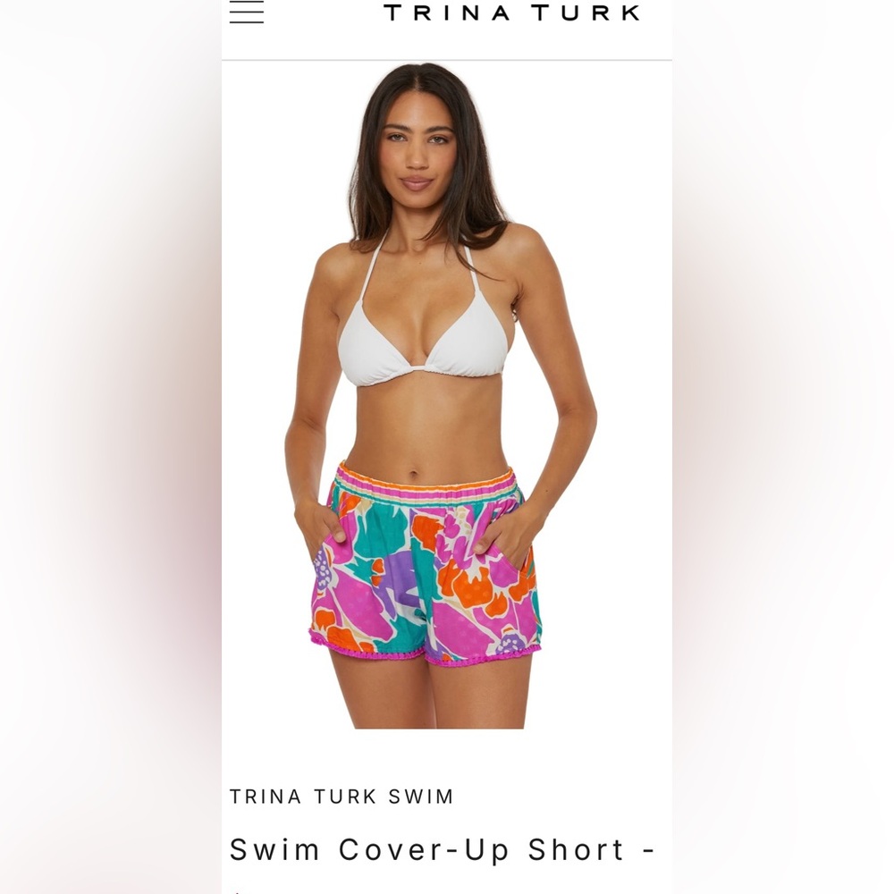 Trina Turk Vibrant Floral Swim Cover-Up Shorts